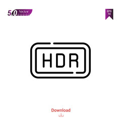 Outline hdr camera icon. hdr camera icon vector isolated on white background. Graphic design, material-design icons, mobile application, logo, user interface. UI / UX design, EPS 10 format vector