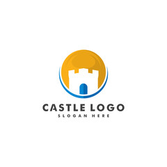 Castle logo concept, castle tower vector illustration