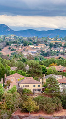 Fototapeta na wymiar Vertical frame View of a housing estate in Southern California