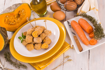 Pumpkin chicken meatballs.	