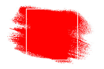 Obraz premium Brush painted grunge red spot isolated on white background, vector illustration
