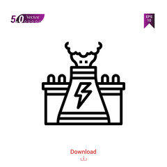 Outline power-plant icon. power-plant icon vector isolated on white background. Graphic design, material-design, nuclear element icons, mobile application, logo, user interface. EPS 10 format vector
