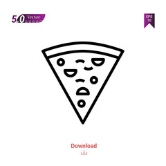 Outline pizza icon. pizza icon vector isolated on white background. Graphic design, material-design, food icons, mobile application, logo, user interface. EPS 10 format vector