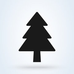 pine tree christmas, Simple modern icon design illustration.