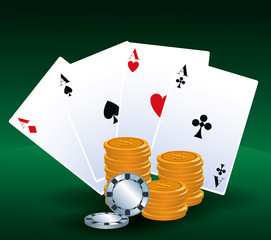 poker cards money and chips betting game gambling casino