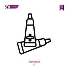 Outline ointment icon. ointment icon vector isolated on white background. Graphic design, material-design, healthcare icons, mobile application, logo, user interface. EPS 10 format vector