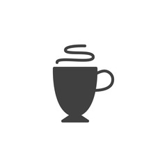 Hot espresso cup vector icon. filled flat sign for mobile concept and web design. Coffee mug with steam glyph icon. Coffee shop symbol, logo illustration. Vector graphics