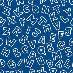 Alphabet illustration background. Seamless pattern. Vector. アルファベットのパターン