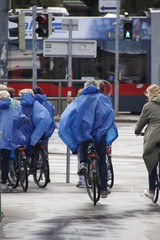 Group of bikers riding in the city