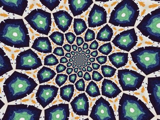 Colorful digital graphic kaleidoscope symmetry mandala style in laser light sunray trial pattern, Tie Dye , spiderweb art abstract background for art projects, banner, business,   card, 3D, template