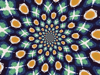 Colorful digital graphic kaleidoscope symmetry mandala style in laser light sunray trial pattern, Tie Dye , spiderweb art abstract background for art projects, banner, business,   card, 3D, template