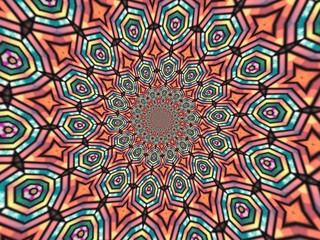 Colorful digital graphic kaleidoscope symmetry mandala style in laser light sunray trial pattern, Tie Dye , spiderweb art abstract background for art projects, banner, business,   card, 3D, template