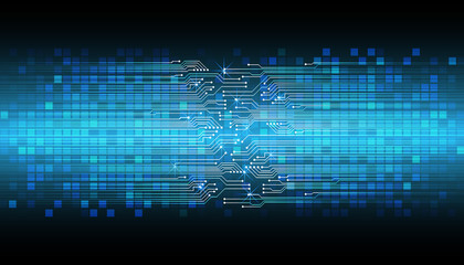 Blue cyber circuit future technology concept background