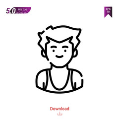 Outline wrestler icon. wrestler icon vector isolated on white background. Graphic design, material-design,sport-avatars icons mobile application, logo, user interface. EPS 10 format vector