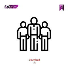 Outline workers icon. workers icon vector isolated on white background. Graphic design, material-design, strategy-and-management icons mobile application, logo, user interface. EPS 10 format vector