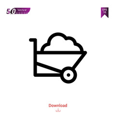 Outline wheelbarrow icon. wheelbarrow icon vector isolated on white background. Graphic design, material-design, spring icons, mobile application, logo, user interface. EPS 10 format vector