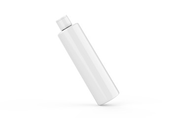 Cosmetic bottle mock up template on isolated white background. Liquid container for gel, lotion, cream, shampoo, perfume, bath foam, 3d illustration.