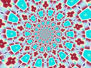 Colorful digital graphic kaleidoscope symmetry mandala style in laser light sunray trial pattern, Tie Dye , spiderweb art abstract background for art projects, banner, business,   card, 3D, template