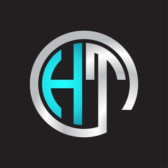 HT Initial logo linked circle monogram