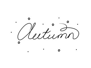 Autumn handwritten text inscription. Modern hand drawing calligraphy. Word vector illustration black