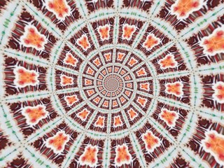 Colorful digital graphic kaleidoscope symmetry mandala style in laser light sunray trial pattern, Tie Dye , spiderweb art abstract background for art projects, banner, business,   card, 3D, template