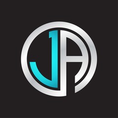 JA Initial logo linked circle monogram