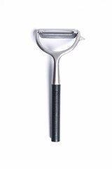 Vegetable peeler metal isolated in different poses on white background
