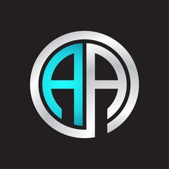 AA Initial logo linked circle monogram