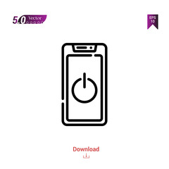 Outline  turn-off icon.  turn-off icon vector isolated on white background. Graphic design, material-design,smart-home icons mobile application, logo, user interface. EPS 10 format vector