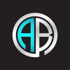 AB Initial logo linked circle monogram