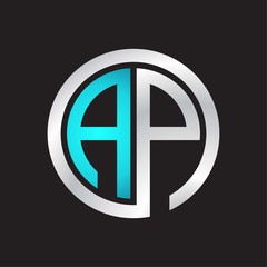 AP Initial logo linked circle monogram