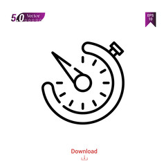 Outline timer icon. timer icon vector isolated on white background. Graphic design, camera-interface icons,  mobile application, logo, user interface.  UI / UX design. EPS 10 format vector