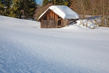 Allgäu - Winter - Stadel - Tiefschnee