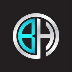 BH Initial logo linked circle monogram