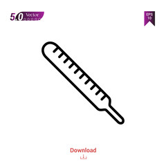 Outline thermometer icon. thermometer icon vector isolated on white background. Graphic design, material-design, healthcare icons, mobile application, logo, user interface. EPS 10 format vector
