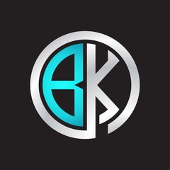 BK Initial logo linked circle monogram