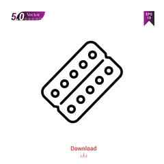 Outline tablets icon. tablets icon vector isolated on white background. Graphic design, material-design, healthcare icons, mobile application, logo, user interface. EPS 10 format vector