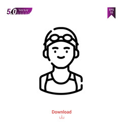 Outline swimmer  icon. swimmer  icon vector isolated on white background. Graphic design, material-design,sport-avatars icons mobile application, logo, user interface. EPS 10 format vector