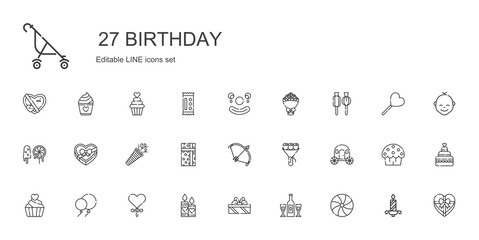 birthday icons set