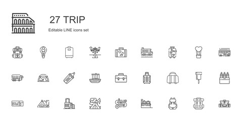 trip icons set