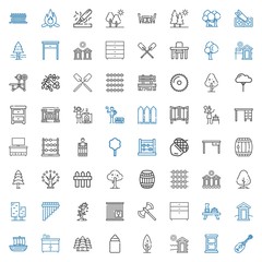 wood icons set