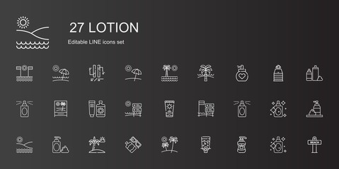 lotion icons set