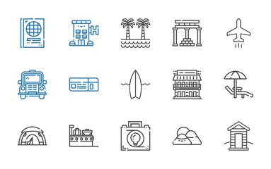 tourism icons set
