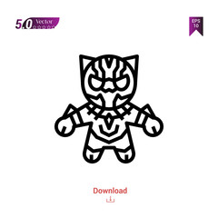 Outline superhero icon vector isolated on white background. Graphic design, material-design, superhero avatar icons, mobile application, logo, user interface. EPS 10 format vector