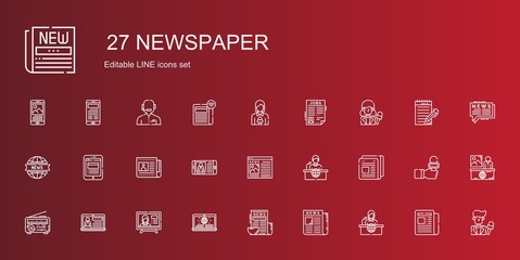 newspaper icons set