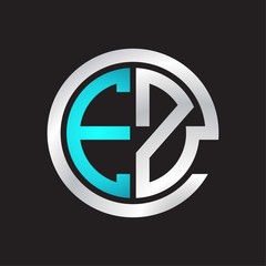 EZ Initial logo linked circle monogram