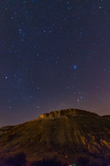 Starry sky in the mountains of Cappadocia in Turkey