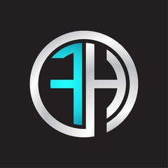 FH Initial logo linked circle monogram