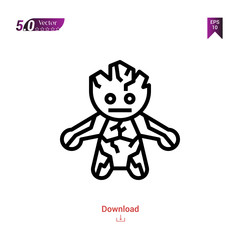 Outline superhero icon vector isolated on white background. Graphic design, material-design, superhero avatar icons, mobile application, logo, user interface. EPS 10 format vector