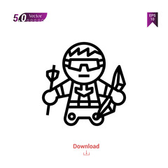 Outline superhero icon vector isolated on white background. Graphic design, material-design, superhero avatar icons, mobile application, logo, user interface. EPS 10 format vector